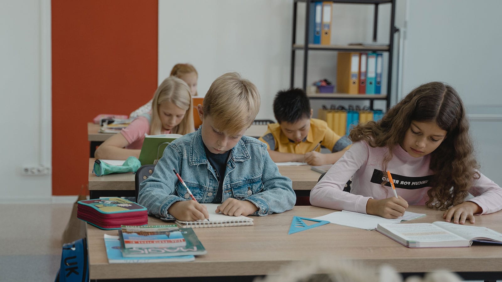 Students inside a Classroom Studying Together