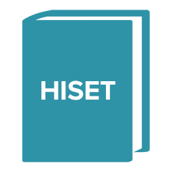 Book icon with the word HiSET on it